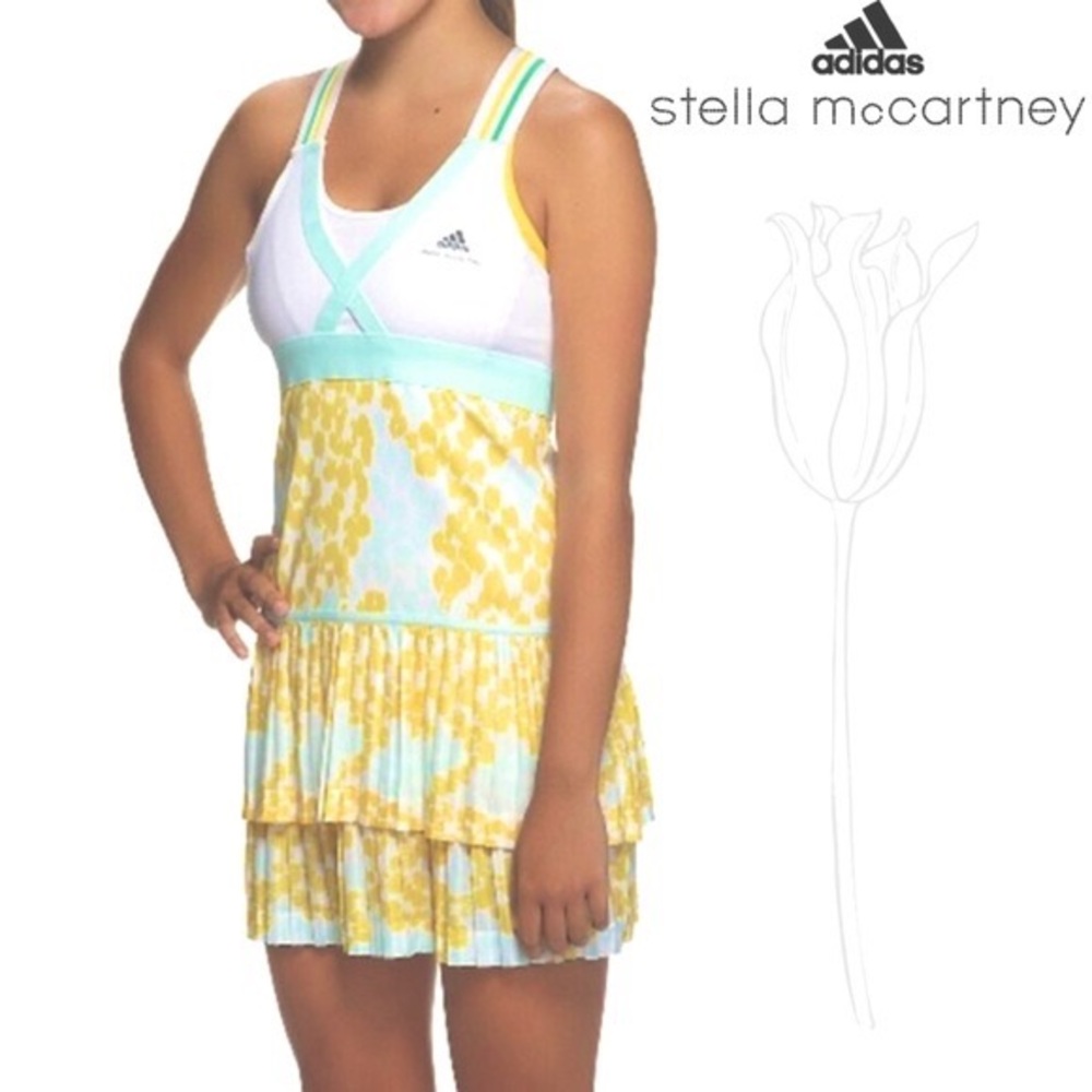 Adidas by Stella McCartney White, Yellow & Light Blue Tennis Dress